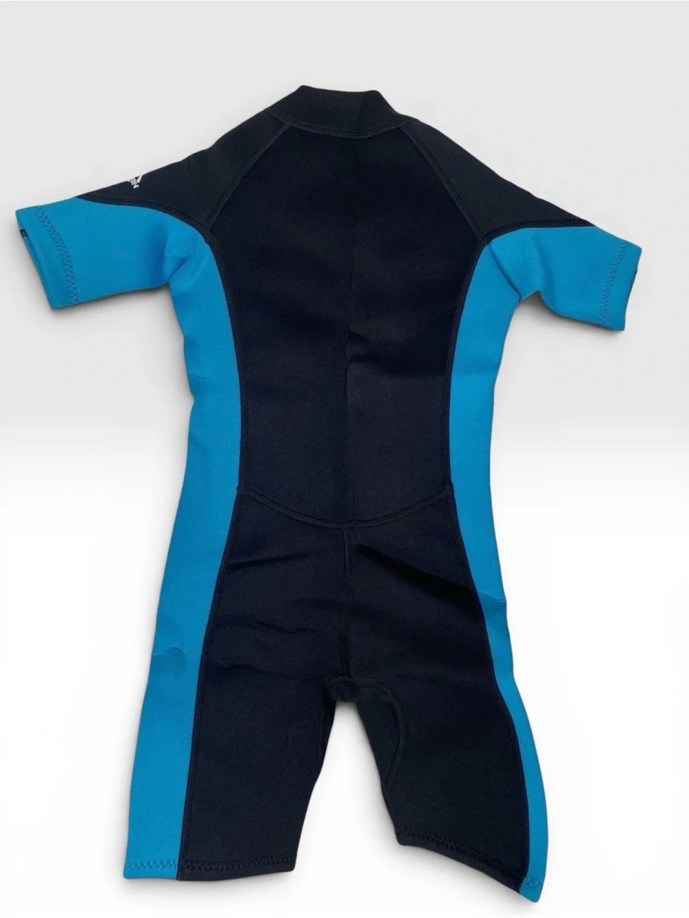 Kids/Youth Black & Teal Neoprene Swim Shorty -